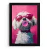 Pink - Hond - Bubbel fotolijst zwart zonder passe partout klein -3d