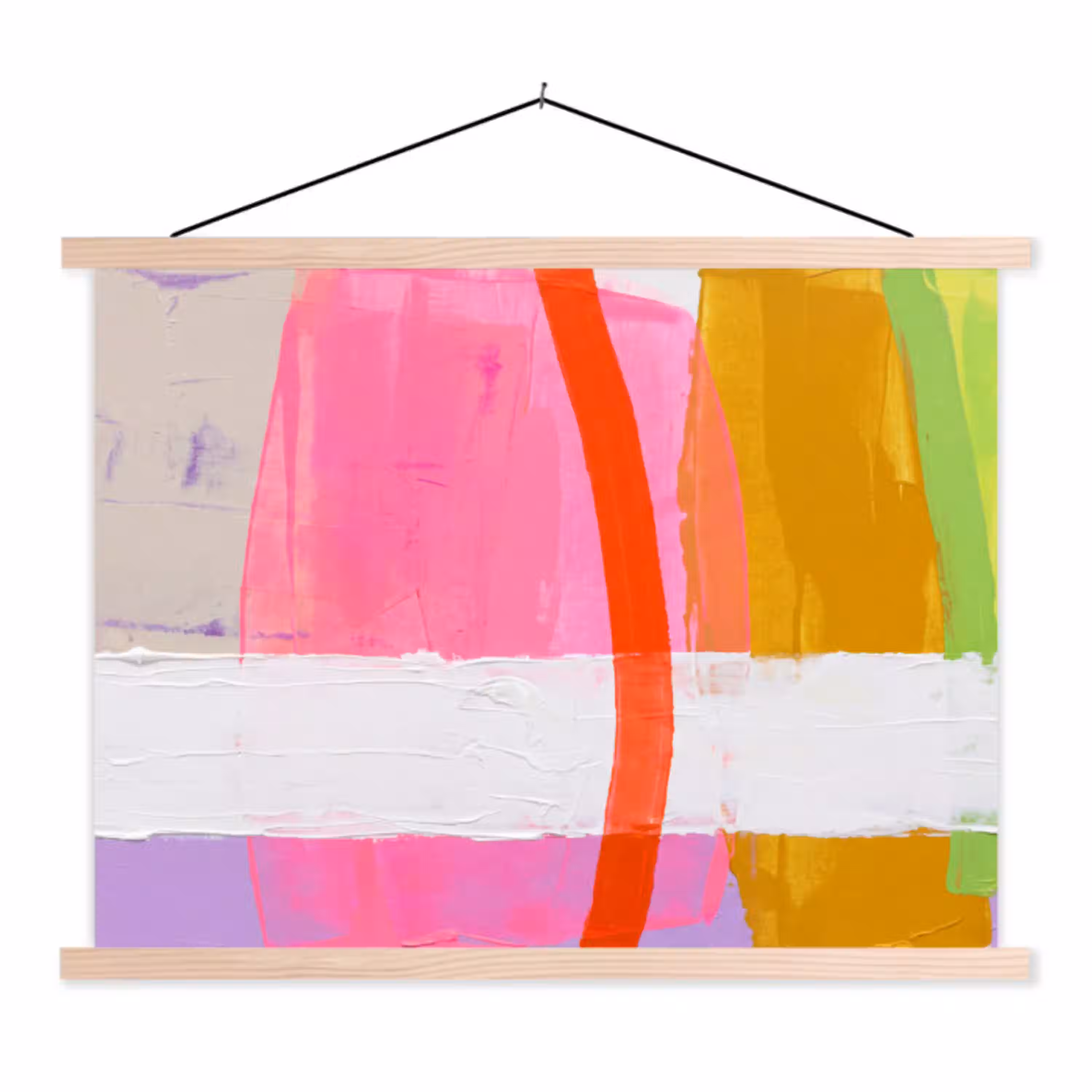 Abstract - Kleurrijk - Vormen - Modern - Kunst textielposter latten blank klein -3d