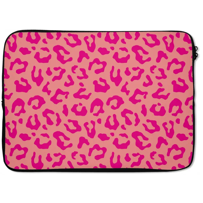 Panterprint - Roze - Dierenprint - Minimalistisch laptophoes neopreen klein -zkaufland3dotto
