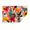 Bloemen - Bladeren - Abstract - Kleurrijk Muursticker klein -3d