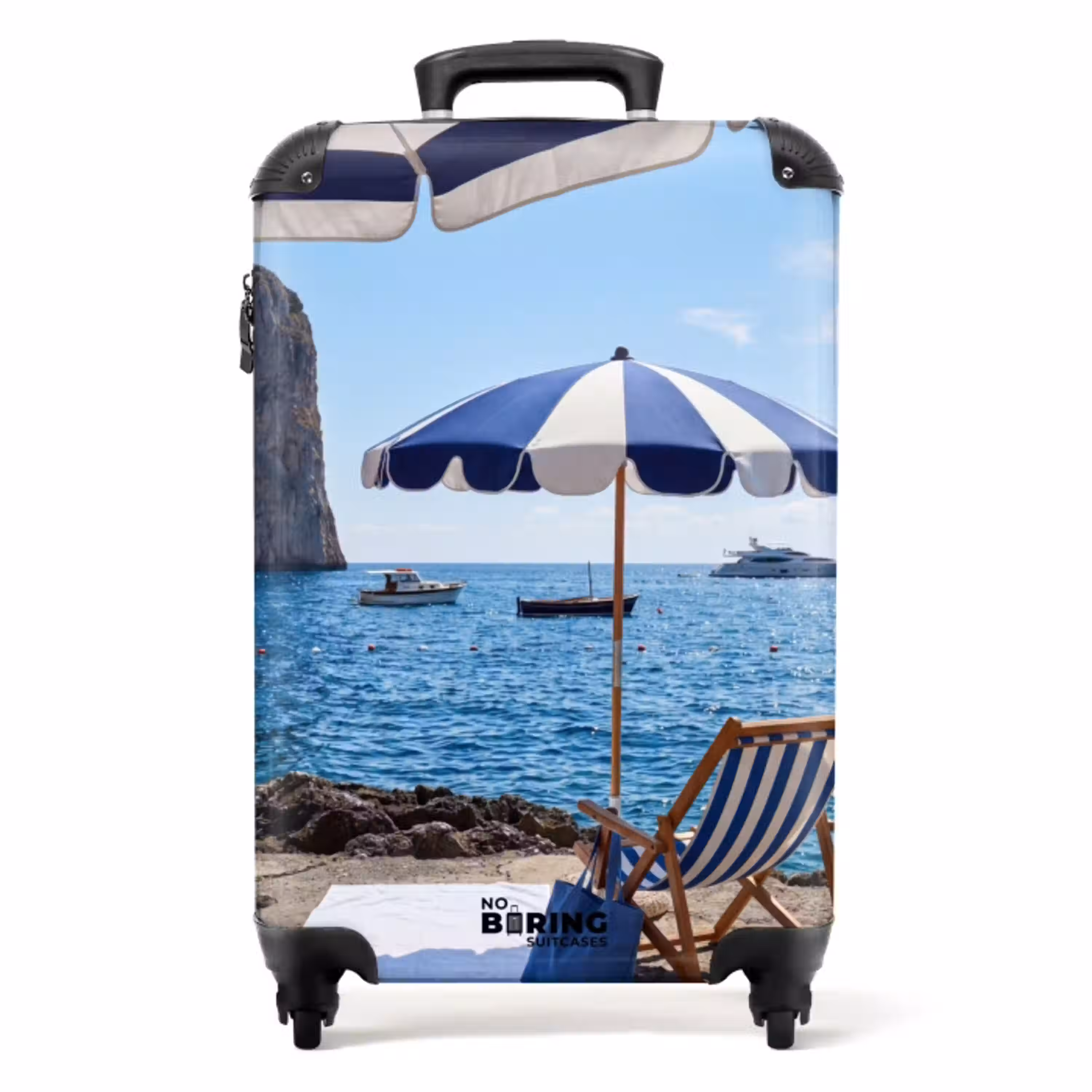 Strand - Ligstoel - Parasol - Zomer - Blauw NBS - Handbagage koffer - Volwassenen Unisex middel -productfoto_recht