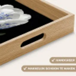 Tulp - Patroon - Blauw Dienblad Rechthoek middel -USP_HandgreepNL