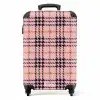 Roze geruite ruitstructuur symmetrisch NBS - Handbagage koffer - Kinderen Unisex middel -productfoto_recht