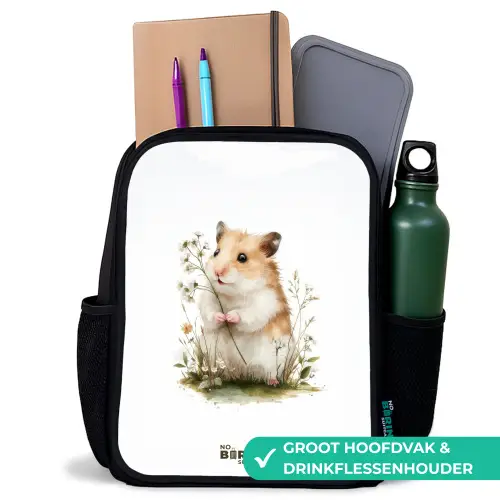 Dier - Natuur - Hamster Rugzak - Zwart middel -inhoud_NL