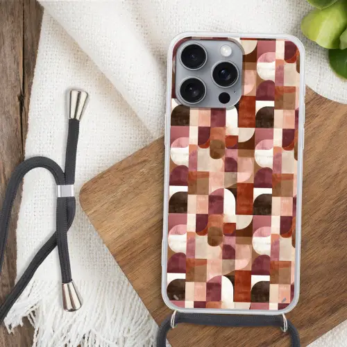 Geometrie - Modern - Retro Hoesje iPhone 16 Pro Max met koord klein 804 -sfeer4