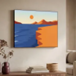 Landschap - Bergen - Zon - Zee Textielframe - compleet frame klein -sfeer3