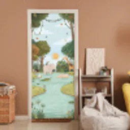Jungle - Oase - Dieren - Kleurrijk deurposter klein -sfeer1