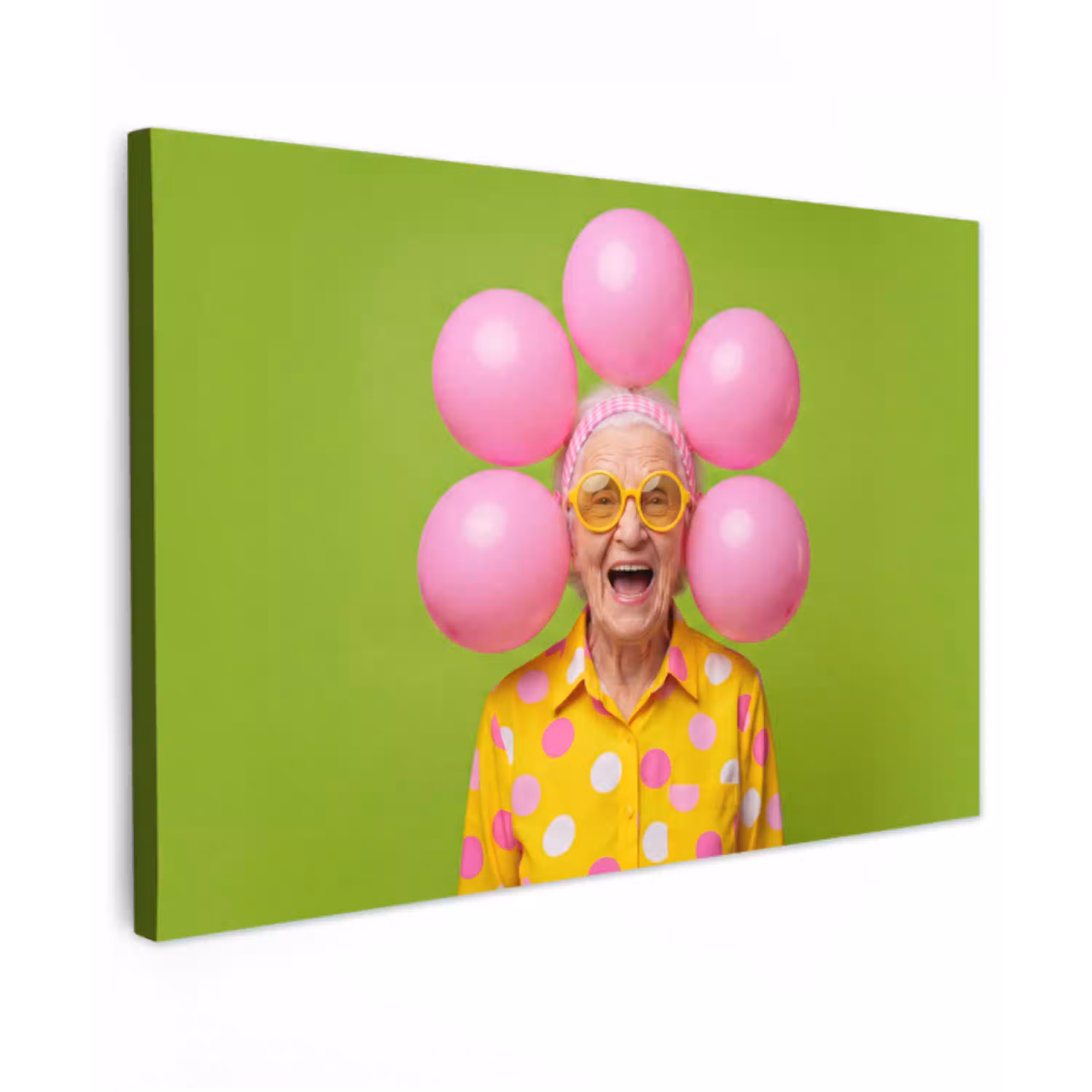 Mens - Ballonnen - Feest - Kleurrijk - Roze canvas 2cm klein -z3d