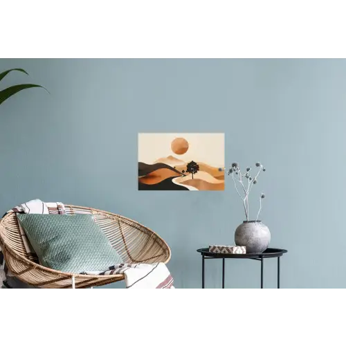 Zon - Heuvels - Boom - Abstract Muursticker klein -plant
