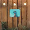 T-Rex - Blauw - Wolken - Zonnebril tuinposter los doek klein -sfeer1
