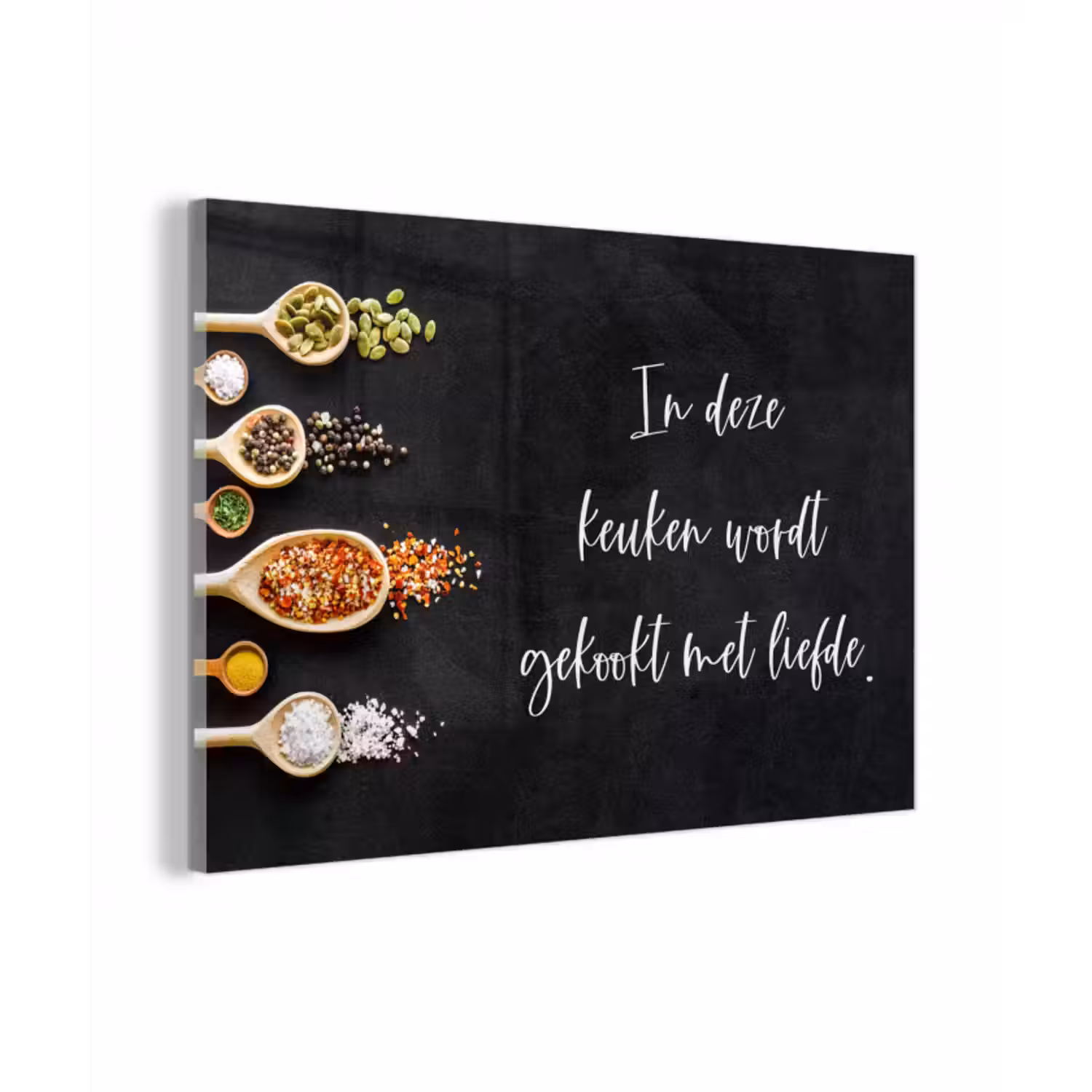 Glasbild - Zitate - Küche - Sprichwörter - In dieser Küche wird mit Liebe gekocht - Liebe