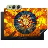 Mozaïek - Zon - Geel - Cirkel Inductie beschemer met haakjes klein -3d