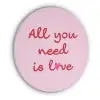 Tekst - Roze - Love - Hart Akoestische PET Vilt - Rond klein -3d