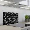 Zwarte - Glans - Stenen keuken achterwand spatscherm klein 900 -3d_schuin