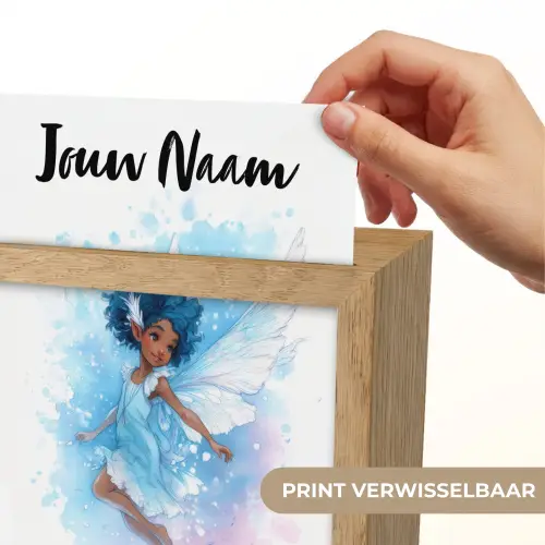 Elf - Blauw - Magie - Roze Light Box met kabel (Kinderlampje) klein -USP_websiteprintNL