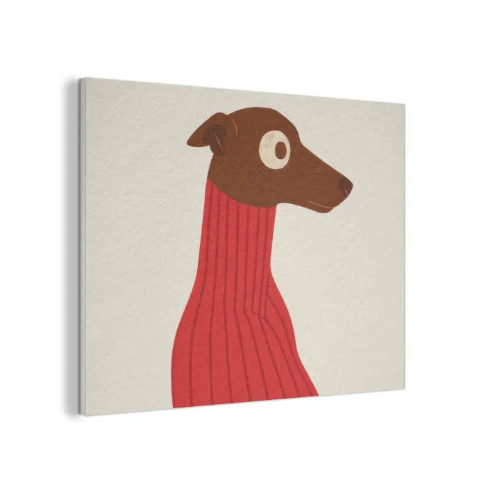 Silhouet - Hond - Trui - Rood PET vilt klein -3d