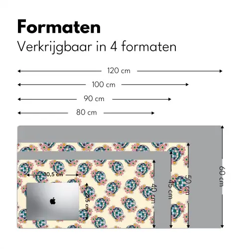 Retro - Disco - Bloemen - Discobal Muismat XXL klein 681 -sfeer5