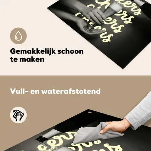 Cheers - Wijn - Zwart - Wit Inductie beschemer met haakjes klein -ky-schoon-nl