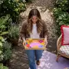 Tas - Roze - Bloemen Dienblad Rechthoek middel -sfeer5