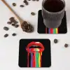 Lippen - Kleuren - Zwart onderzetter kurk middel -sfeer2