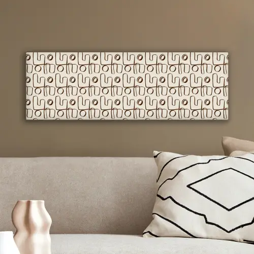 Lijnen - Beige - Patroon - Donkerbruin canvas 2cm klein 828 -sfeer3