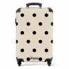 Beige achtergrond met zwarte stippen NBS - Handbagage koffer - Kinderen Unisex middel -productfoto_recht