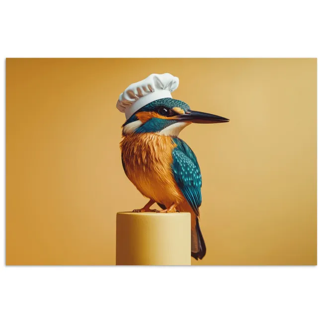 Poster - Ijsvogel - Pilaar - Koksmuts - Vogel