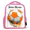 Voetbalvibes - Verf - Oranje Kinderrugzak - Roze middel -3d