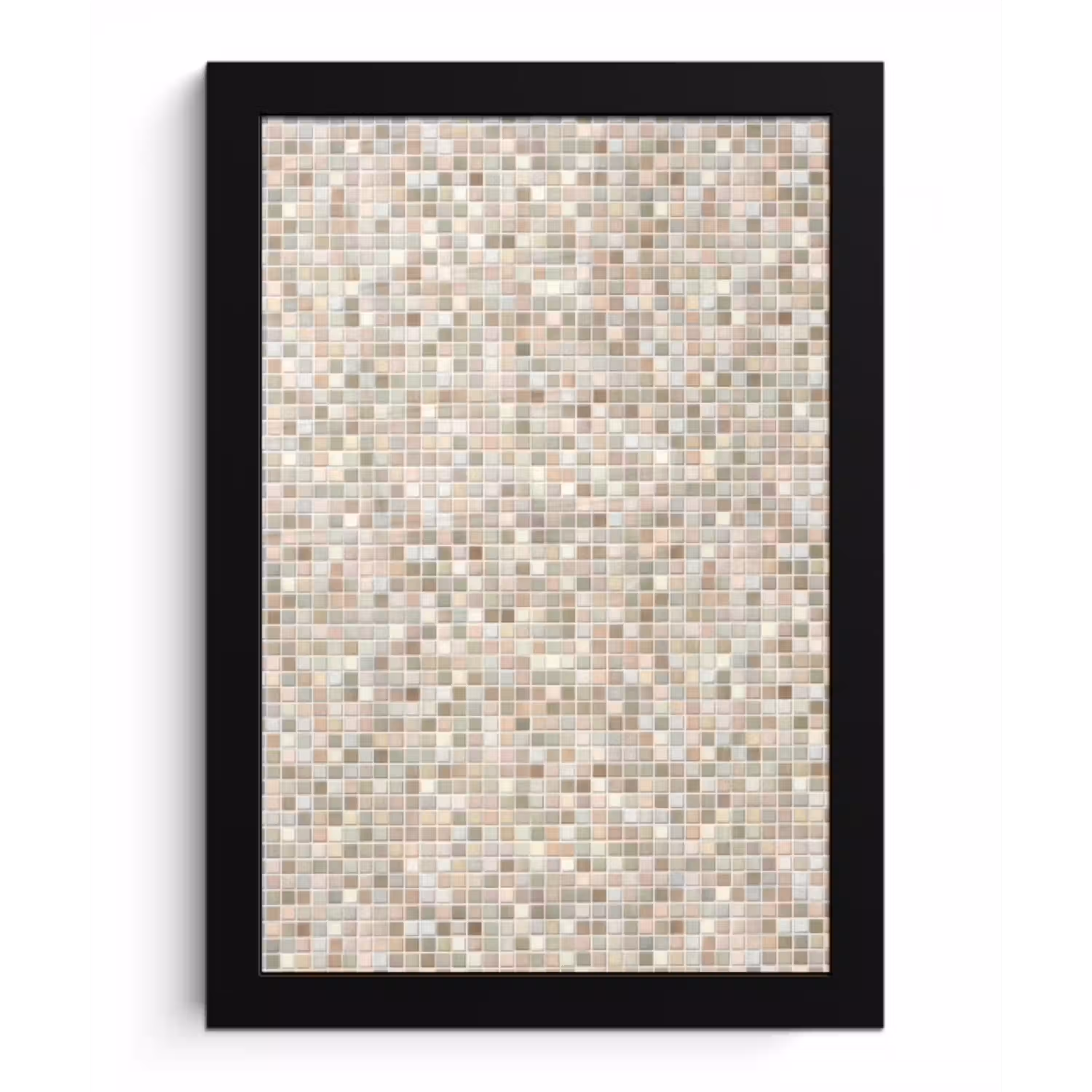 Mozaïek - Patroon- Taupe fotolijst zwart zonder passe partout klein 224 -3d