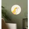 Vogel - Minimalistisch - Geel Wandcirkel behangsticker klein -sfeer2
