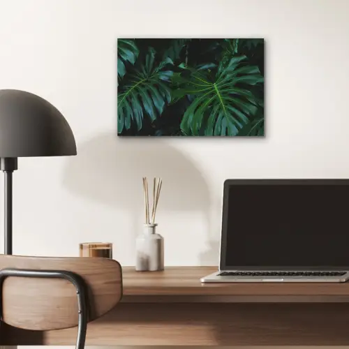 Monstera - Jungle - Bladeren aluminium wit klein -sfeer5