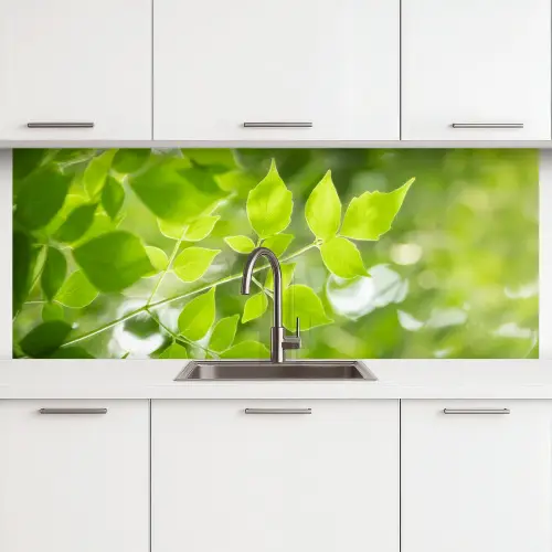 Natuur - Lente - Groen - Bladeren keuken achterwand 2 middel -3d