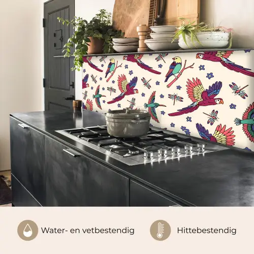 Patronen - Vintage - Vogels keuken achterwand 2 middel 871 -usp_NL