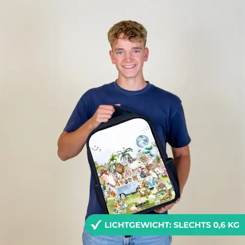 Busje met allemaal dieren Rugzak - Zwart middel -sfeer7_NL