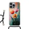 Dromerig - Bloemen - Verfijnde details Hoesje iPhone 16 Pro Max met koord klein -3d