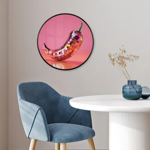 Peper - Disco - Rood - Glitter Fotolijst rond zonder passe partout klein -sfeer2