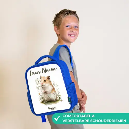 Dier - Natuur - Hamster Kinderrugzak - Blauw middel -sfeer3_NL