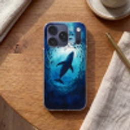 Walvis - Vissen - Donkerblauw Telefoonhoesje iPhone 17 Pro klein -sfeer1
