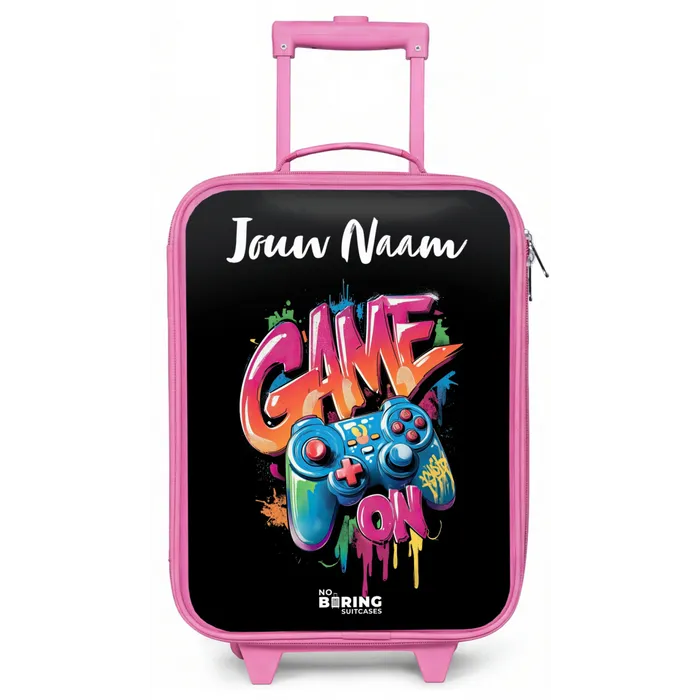 Controller - Game - Graffiti - Tekst Kinderkoffer - Roze klein -zz3dotto