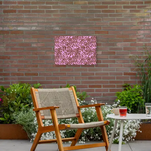 Organisch - Patroon - Roze Tuinposter op houten frame 2 cm dik klein 845 -sfeer3