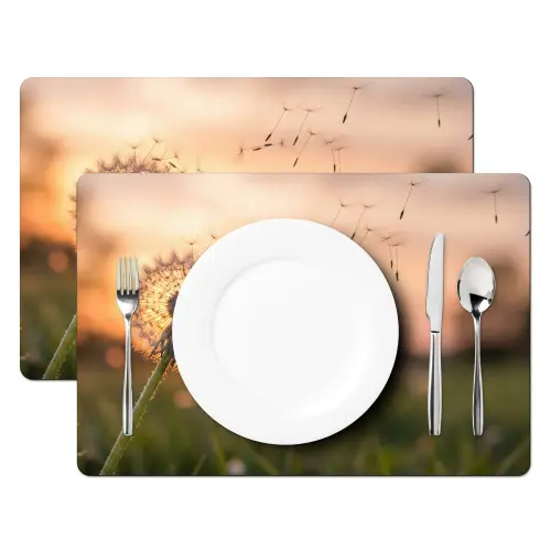 Paardenbloem - Zonsondergang - Veld Placemat vinyl groot -zzsfeer2_Kitchenyeah-website