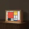 Kunst - Mondriaan - Oude meesters - Compositie 2 Light Box met kabel (Tafellamp) klein -z3d_website