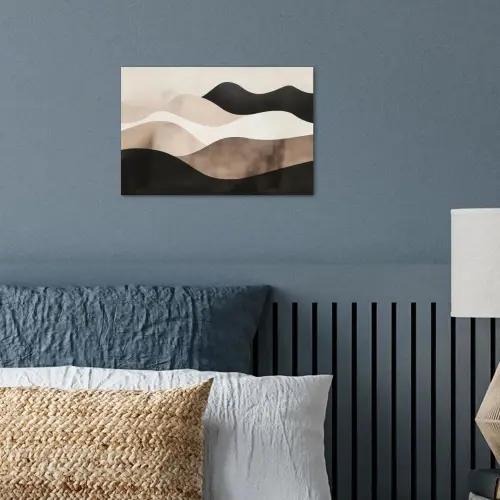 Abstract - Landschap - Golven - Crèmekleur poster papier klein -sfeer2