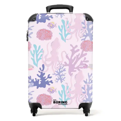 Summer memories - Onderwaterpatroon met kleurrijke dieren NBS - Handbagage koffer - Kinderen Unisex middel -productfoto_recht