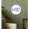 Vis - Minimalistisch - Blauw - Lijn Wandcirkel kunststof plaat 5mm dik klein -sfeer3
