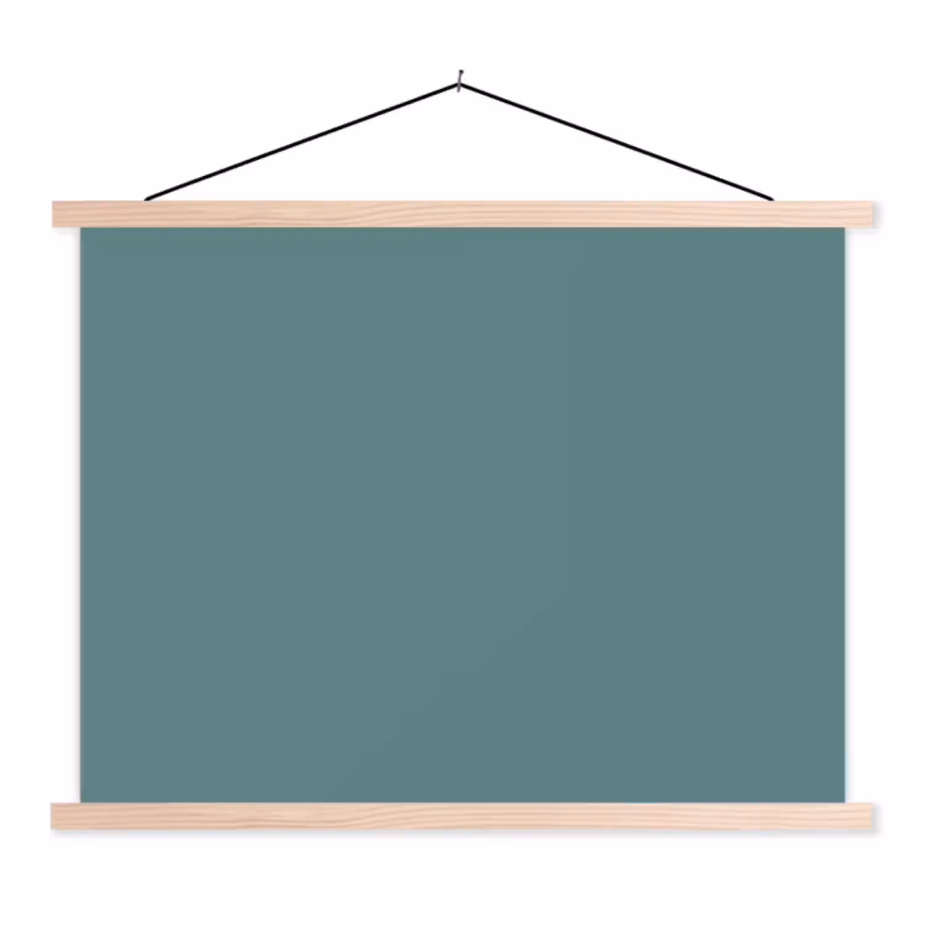 Serene - Teal - Blauw textielposter latten blank klein 122 -3d