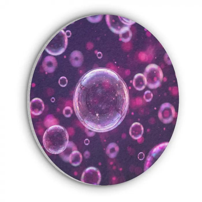 Paars - Bubbels - Schuim Akoestische PET Vilt - Rond klein -3d