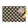 Vlechtpatroon - Groen - Roze - Geometrisch Placemat vinyl groot 368 -zzzproduct_Kitchenyeah-website