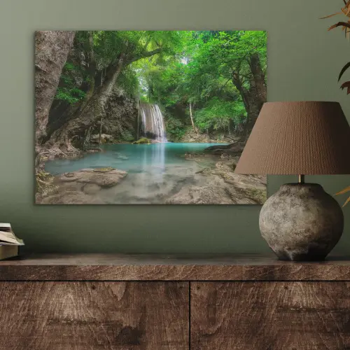 Jungle - Waterval - Planten - Water - Natuur PET vilt klein -sfeer2