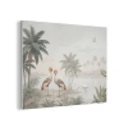 Kraanvogels - Palmbomen - Tropisch PET vilt klein -3d
